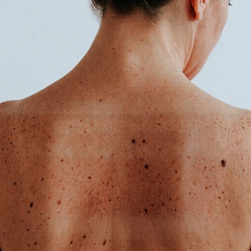 Moles on a woman's back